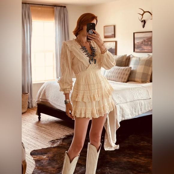 NWT $425 LoveShackFancy Milena Lace Dress - Picture 2 of 10